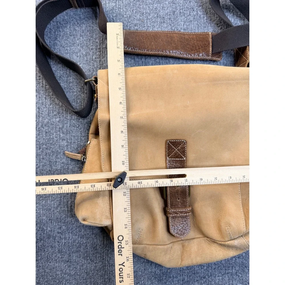 The Territory Ahead Tan Leather Messenger Bag Crossbody Tactical Travel Mens Bag